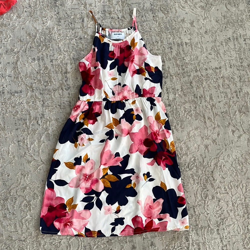 Floral Old Navy dress worn once.  Size 14 (XL). Adorable with a Jean jacket!